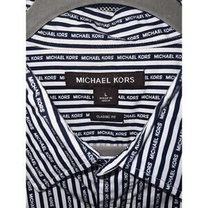 MICHAEL KORS Long Sleeve Button Down Shirt with MICHAEL KORS logo print LARGE